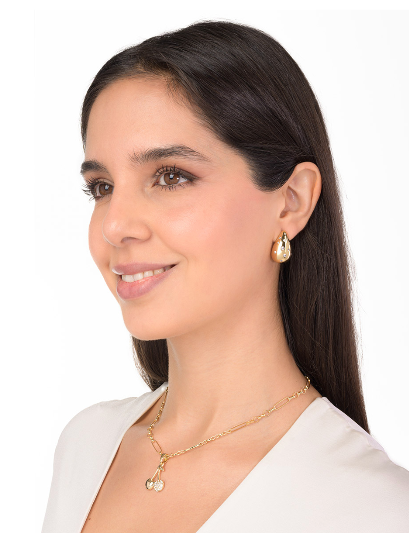 Aretes Gota Piedras (Pre-orden)