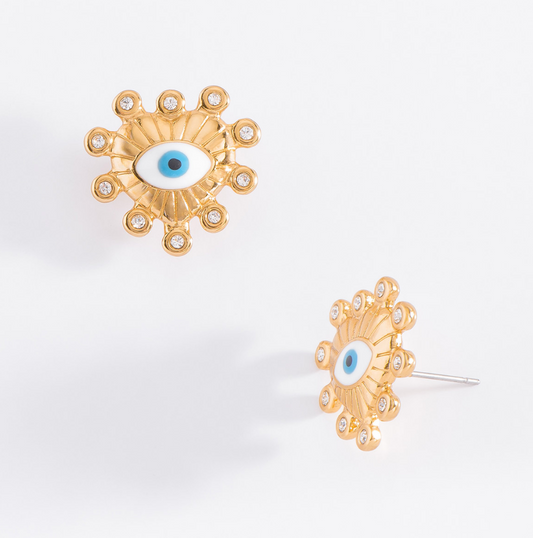 Aretes Corazon Ojo Azul (Pre-orden)