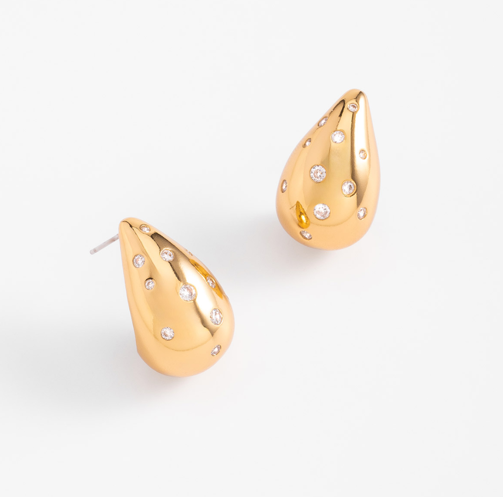 Aretes Gota Piedras (Pre-orden)