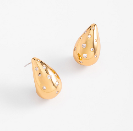 Aretes Gota Piedras (Pre-orden)