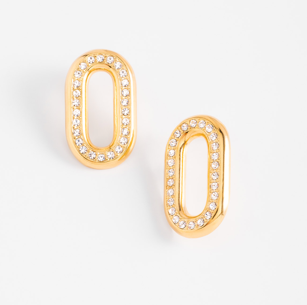 Aretes Oval Piedras (Pre-orden)