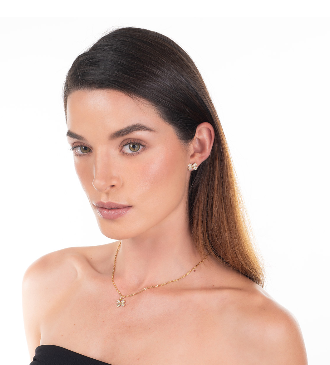 Nice Aretes Moño Piedras (Pre-orden)